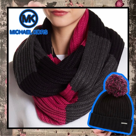 NWT⛄️Michael Kors⛄️Infinity Scarf & Pom Pom Beanie